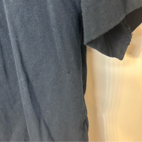 Abercrombie & Fitch Navy Blue Logo Tape Cotton Cropped T-Shirt, Size Small - Picture 8 of 10